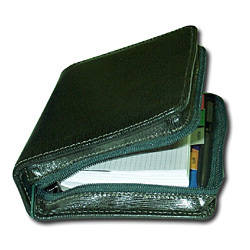 Black leather organizer