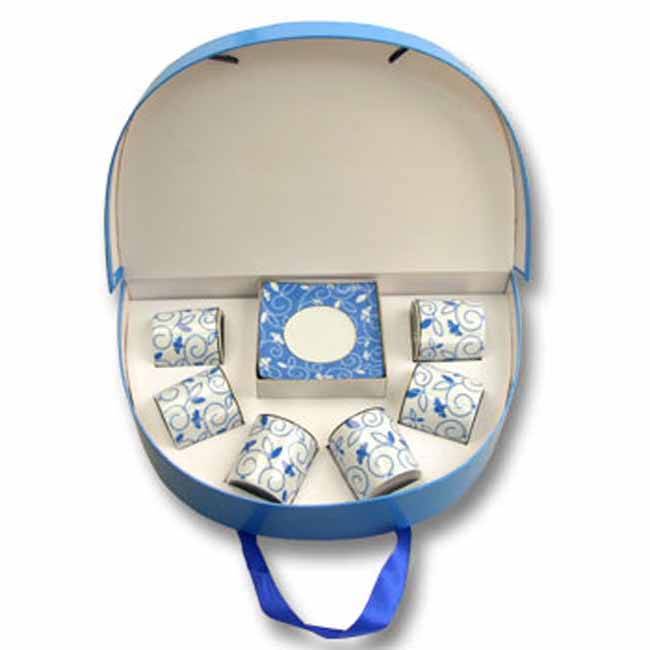 12 PIECE BLUE AND WHITE  ESPRESSO SET