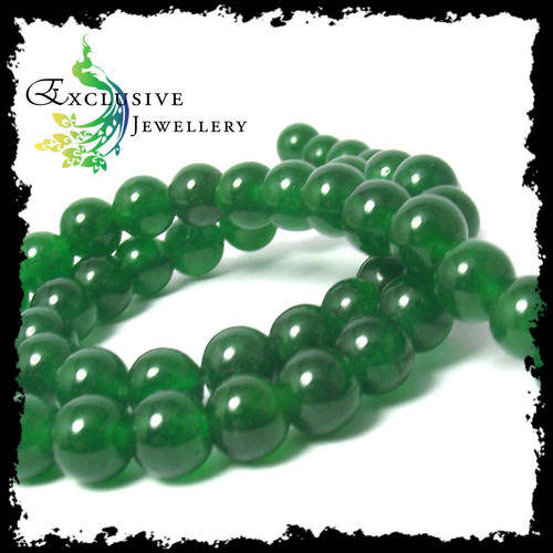 SEMI-PRECIOUS BEADS - Green Jade Gemstone Bead (8mm) - 40cm