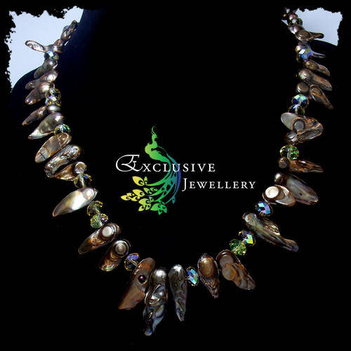 EXCLUSIVE JEWELLERY - R799!!! Beautiful Golden Blister FRESHWATER PEARL & Swarovski Crystal Necklace