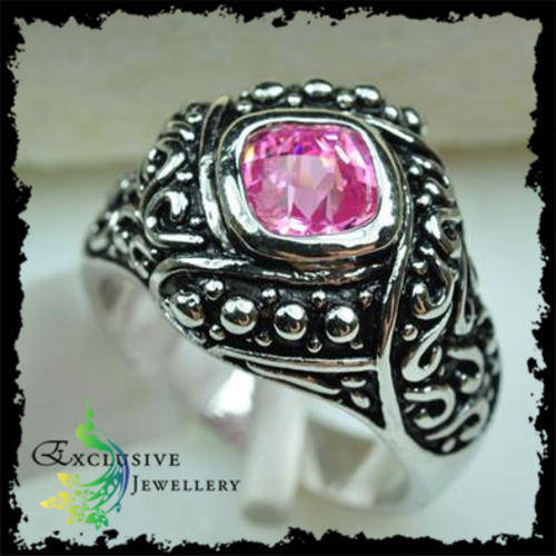 EXCLUSIVE JEWELLERY -.925 Sterling Silver Kunzite Ring (Size 7 ) - 8x8mm