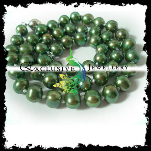 EXCLUSIVE JEWELLERY - 8-9mm Green Akoya Pearl Necklace