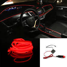 LED Car Interior Atmosphere Glow EL Wire Neon Strip Light (COLOR.: Red)