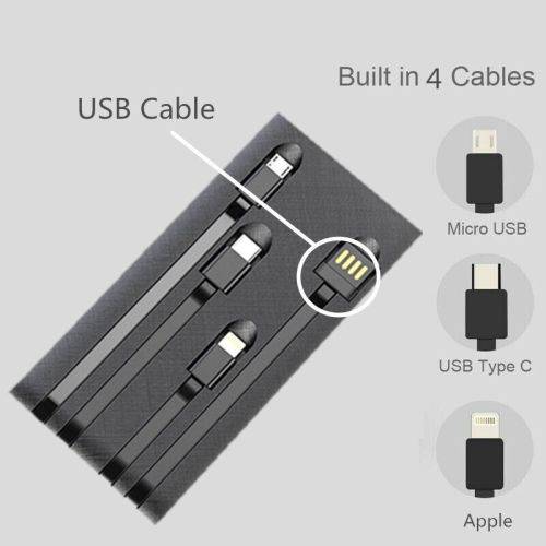 Ultimate Power Solution: 12 000mAh Power Bank with Built-in Cables