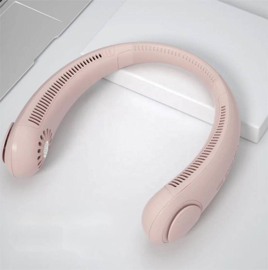 Portable Rechargeable Neck Fan - Pink