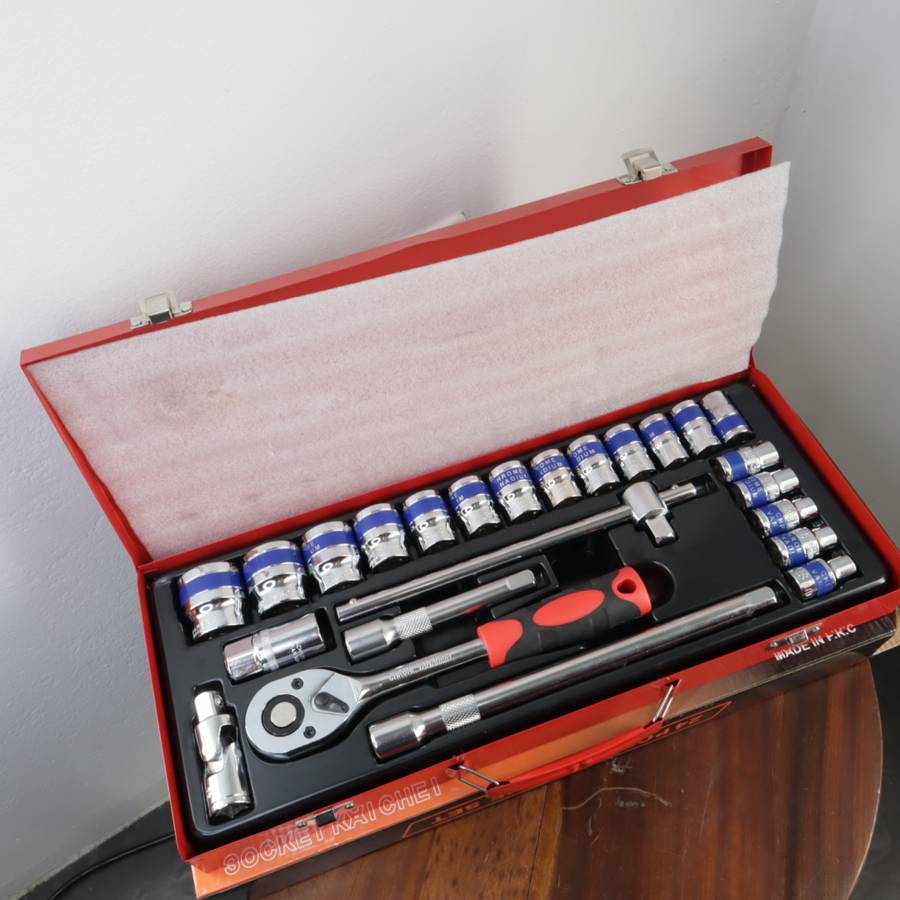 24 Pcs DekeCR-V 1/2" Dr Socket Ratchet Set - (8-32mm)