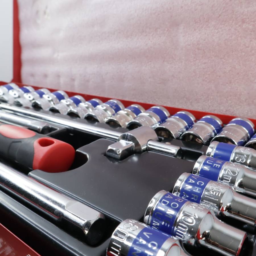 24 Pcs DekeCR-V 1/2" Dr Socket Ratchet Set - (8-32mm)