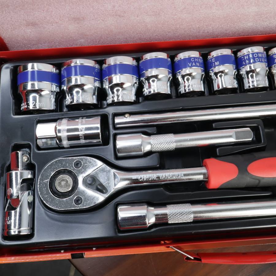 24 Pcs DekeCR-V 1/2" Dr Socket Ratchet Set - (8-32mm)