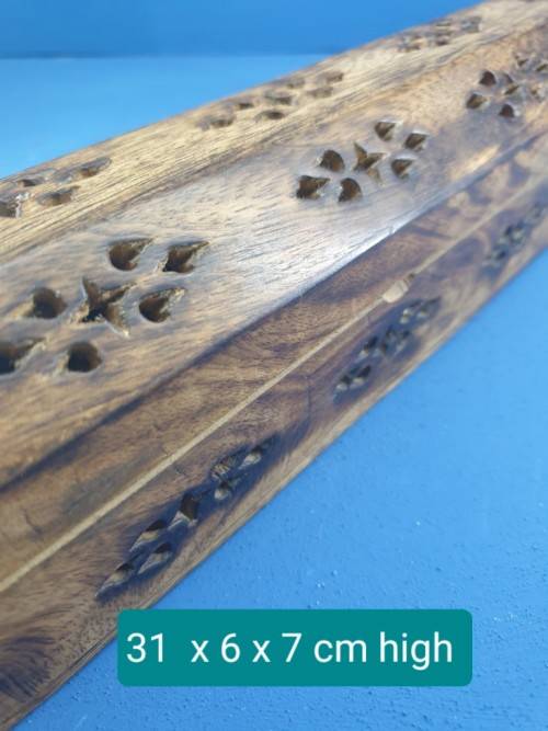 Wooden Indian Rosewood Incense Box Burner and Holder