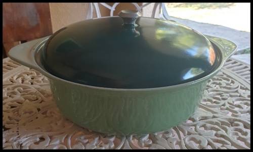 Vintage Enamel Cast Iron Pot (Very Heavy)