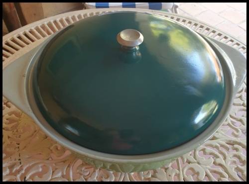 Vintage Enamel Cast Iron Pot (Very Heavy)