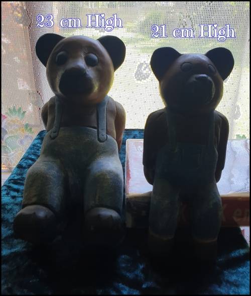 Two Solid Wood Teddy Bears (so cute)