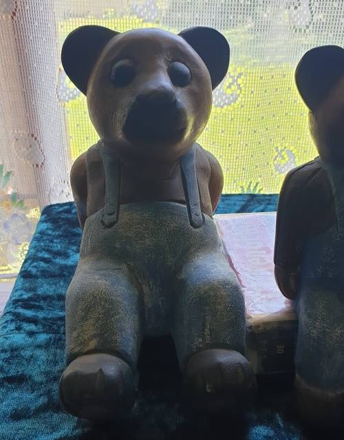 Two Solid Wood Teddy Bears (so cute)