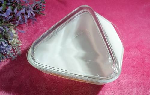 Vintage English Pyrex Sunflower Triangle Dish with Lid