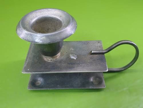 Vintage Finger loop candle holder match box Slot