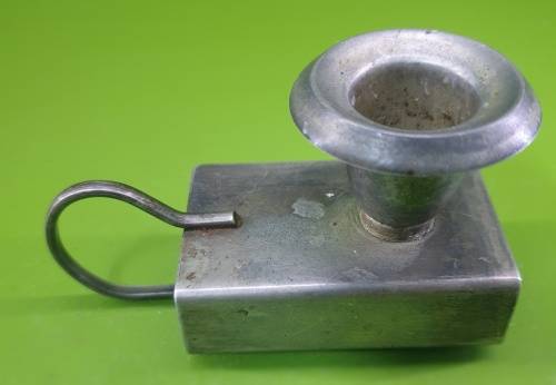 Vintage Finger loop candle holder match box Slot
