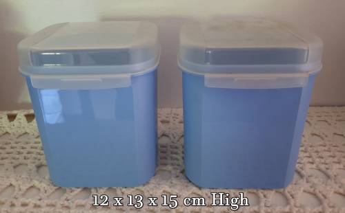 Two Tupperware Containers Blue