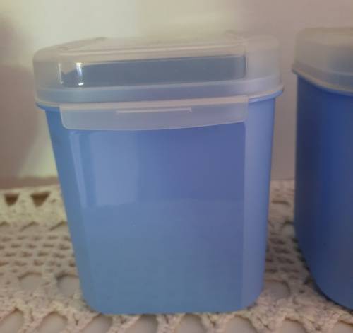 Two Tupperware Containers Blue