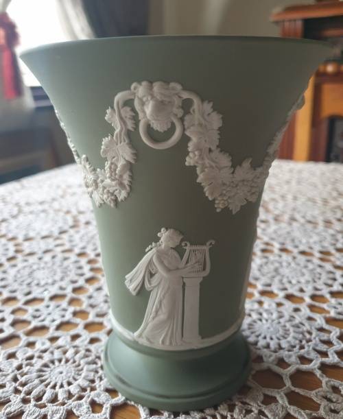 Green Jasperware Vase