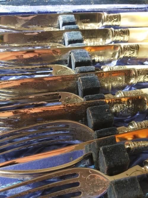 Vintage Plated Fish Set (Damaged please look at photos)