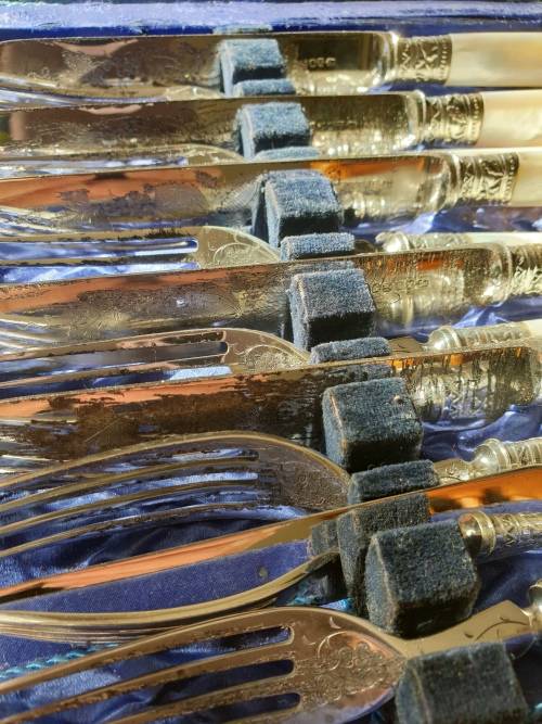 Vintage Plated Fish Set (Damaged please look at photos)