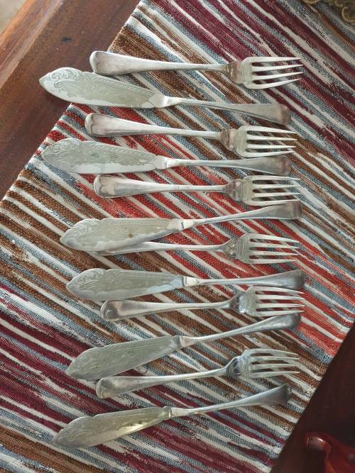 Vintage Silver Plated Fish Set