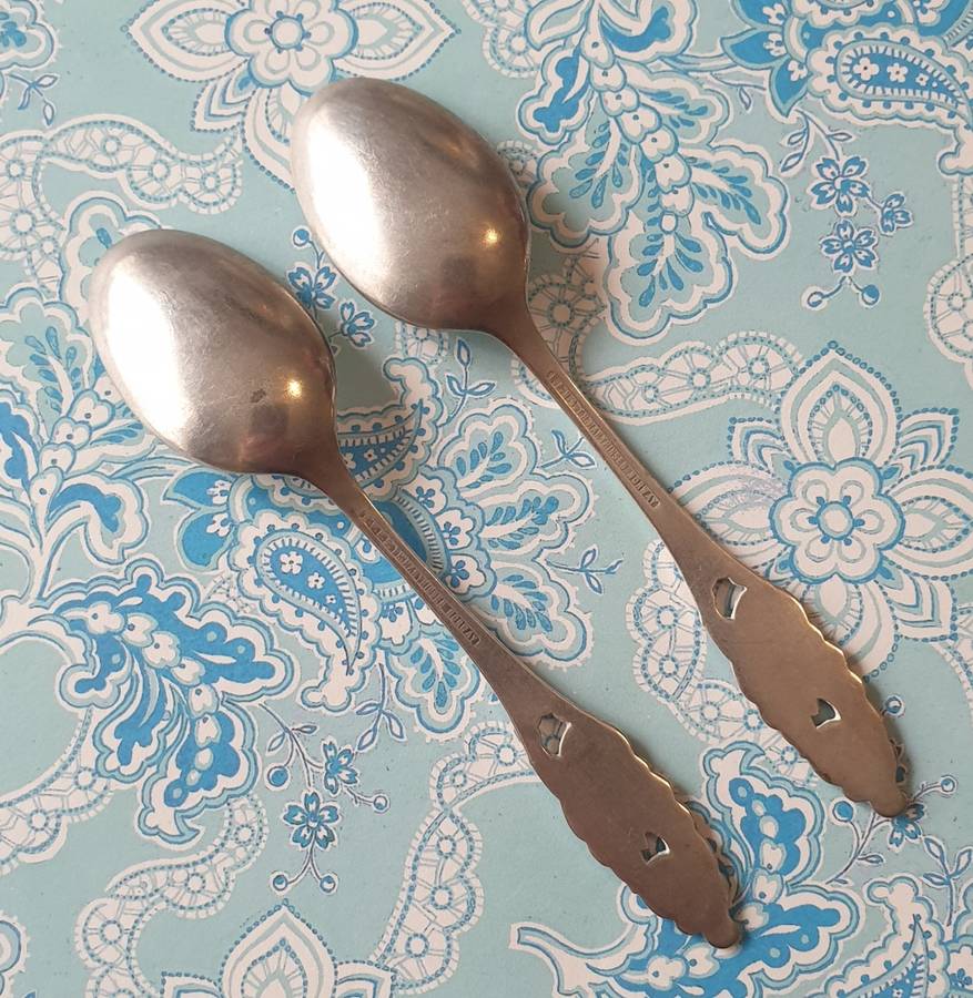 2 EPNS TEASPOONS | PLATED | NORWAY | SET |