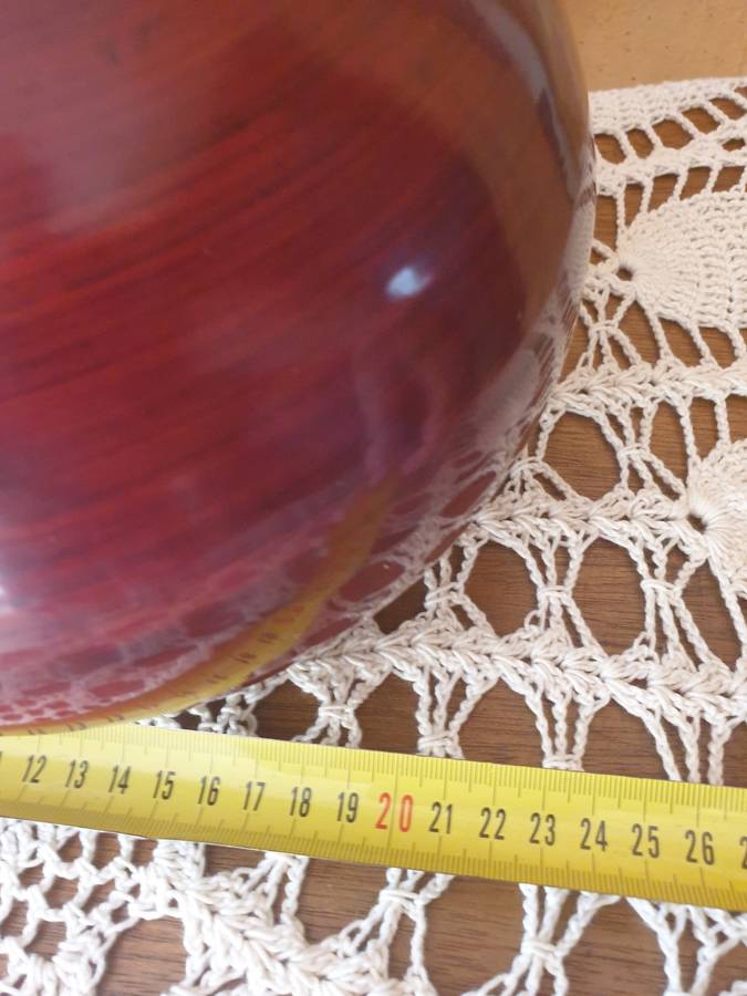 LARGE BAMBOO ROUND TRAY AND VASE | GOOD CONDITION | DECOR | HOME |
