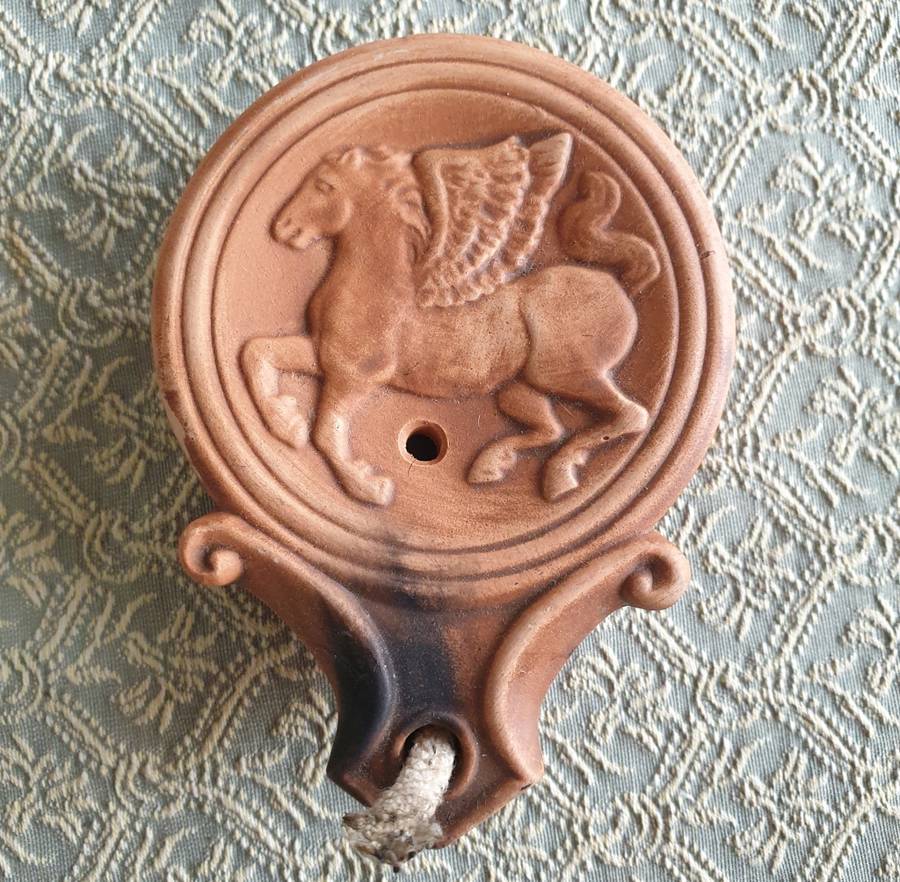 SMALL OIL LAMP TERRA COTTA