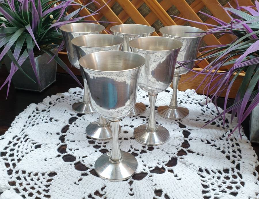 SILVER PLATED WINE GOBLETS | SALEM |