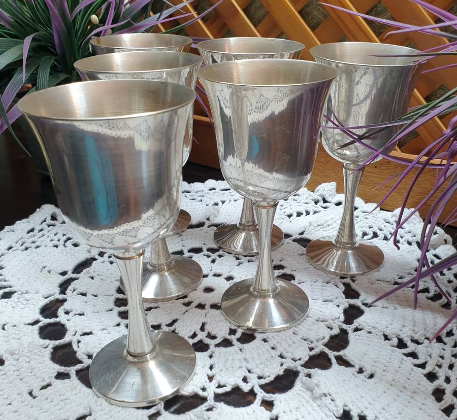 SILVER PLATED WINE GOBLETS | SALEM |