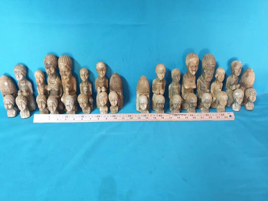 Soapstone hand carved african art theme chess set