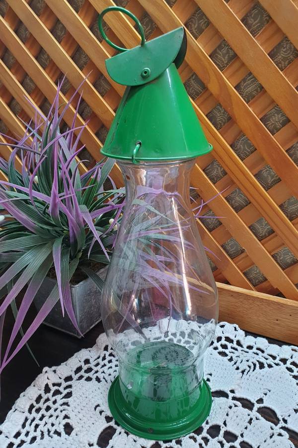 METAL WITH GLASS CANDLE HOLDER