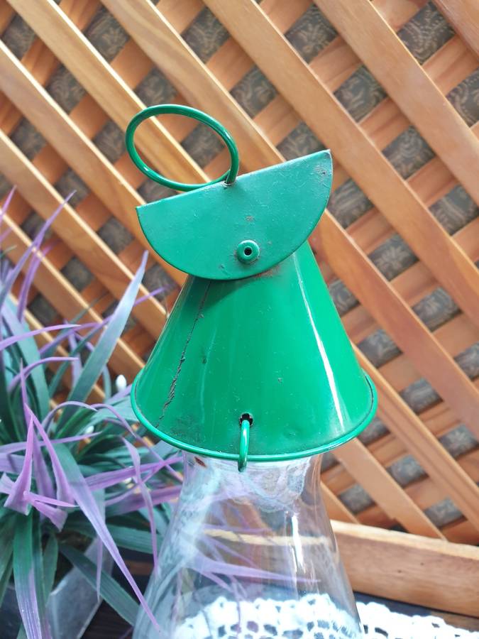 METAL WITH GLASS CANDLE HOLDER