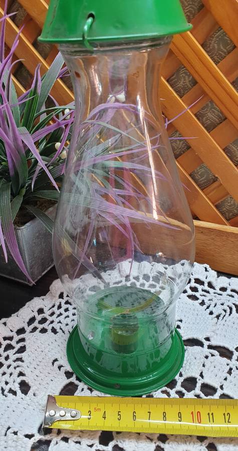 METAL WITH GLASS CANDLE HOLDER