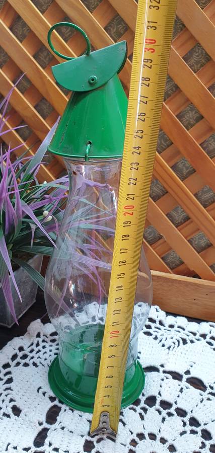 METAL WITH GLASS CANDLE HOLDER