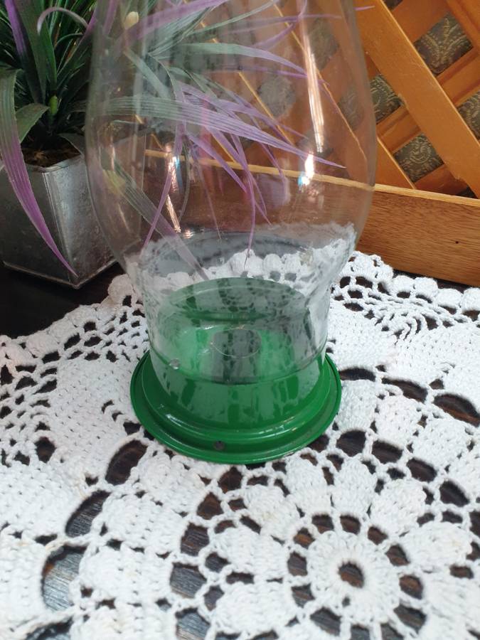 METAL WITH GLASS CANDLE HOLDER