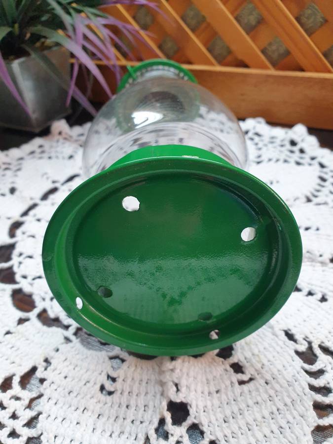 METAL WITH GLASS CANDLE HOLDER