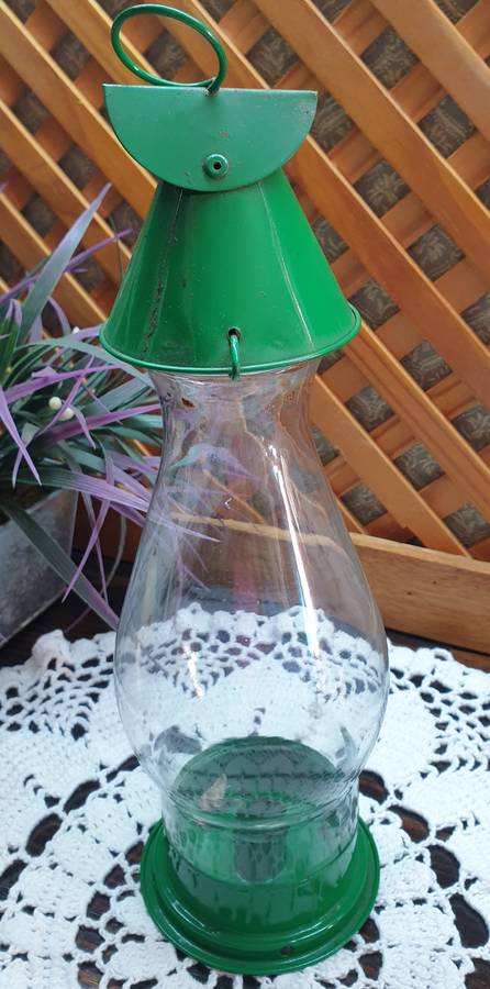 METAL WITH GLASS CANDLE HOLDER