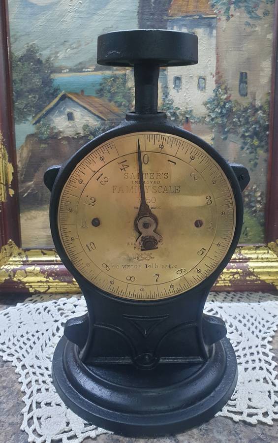 VINTAGE SALTER FAMILY SCALES | CAST IRON | BRASS |  NO BOWL |