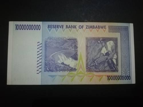 Uncirculated Ten Billion Dollar Zimbabwe