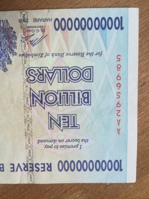 Uncirculated Ten Billion Dollar Zimbabwe