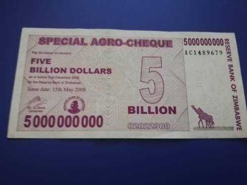 Five Billion Dollars Zimbabwe