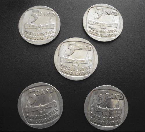 1994 Presidential Inauguration R5 coins- 5 available (bid per coin)