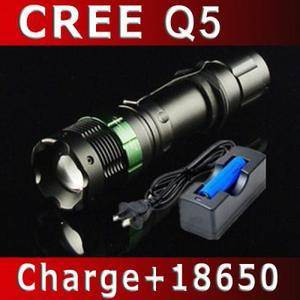 800 Lumens Rechargeable CREE LED Waterproof Tactical Optical Zoom Flashlight Torch