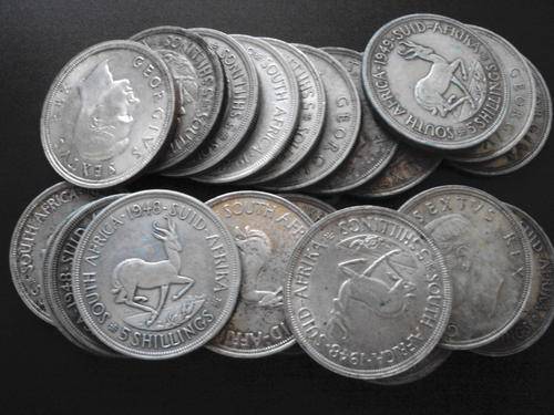 80% SILVER BULLION SA 5 SHILLING CROWN COINS -22 Available