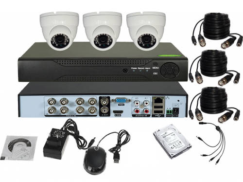 3 cctv camera recording system DIY kit  (hard drive included)