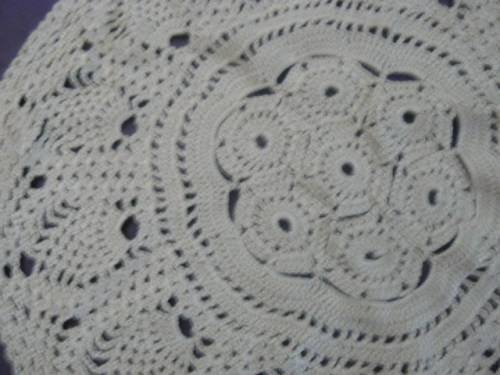 HAND CROCHETED CREAM DOILIE 37 CM