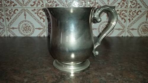silver plate on brass mug "elegance"