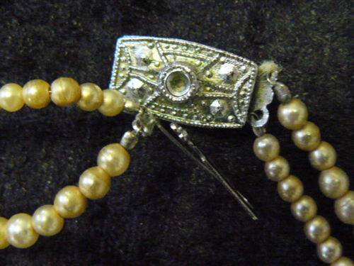 PEARL NECKLACE DOUBLE STRAND VINTAGE CLASP